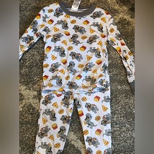 4t snuggles Dino pizza pjs fits like 3t